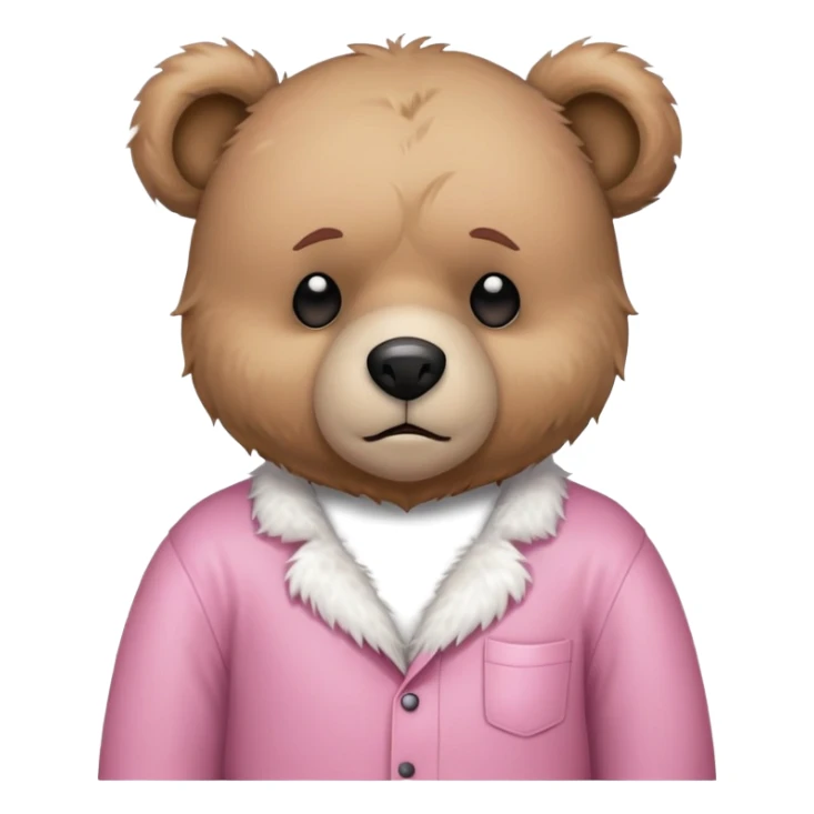 Sick teddy bear wearing pink shirt  sticker