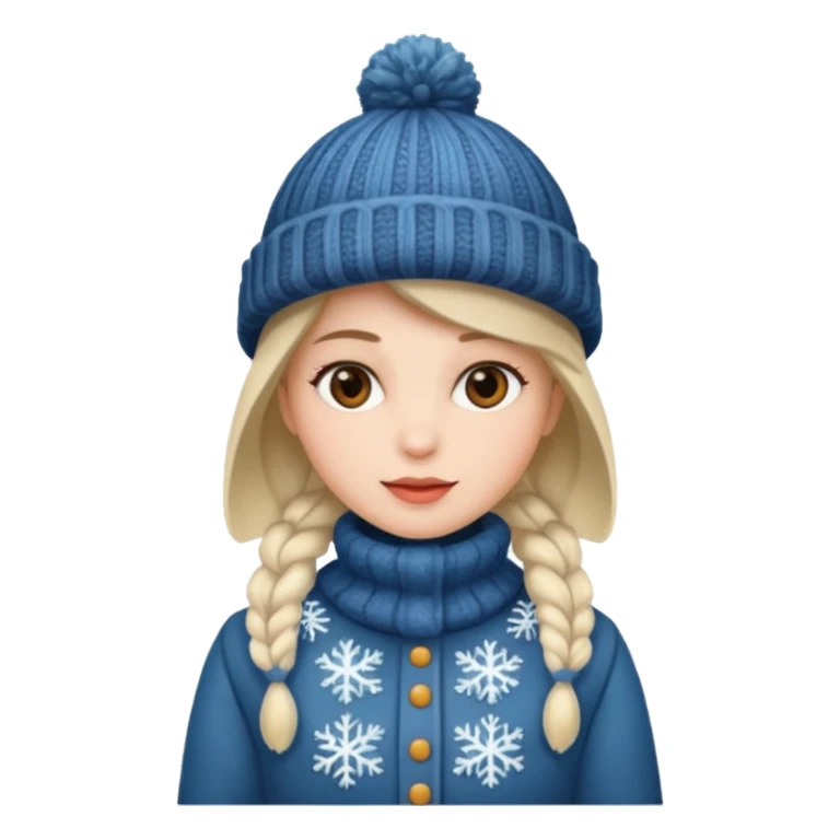 woman winter dress and hat sticker