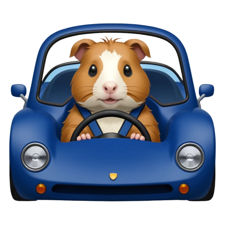 Midnight blue Local Motors Rally Fighter driven by a Guinea pig  sticker