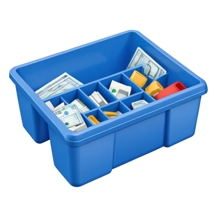 plastic parts bin euro blue sticker