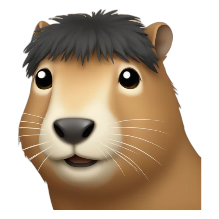 capybara with long black hair and a short beard sticker