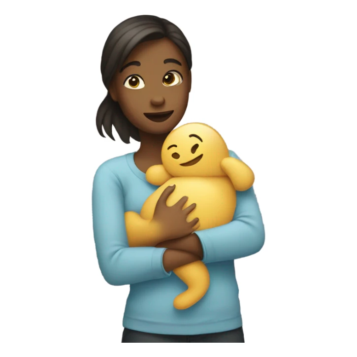 Girl in ￼hugging her tummy sticker