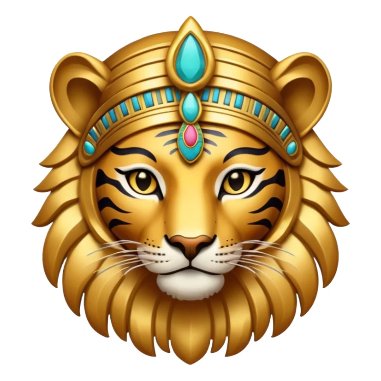 Ancient Egyptian tiger god with headdress sticker