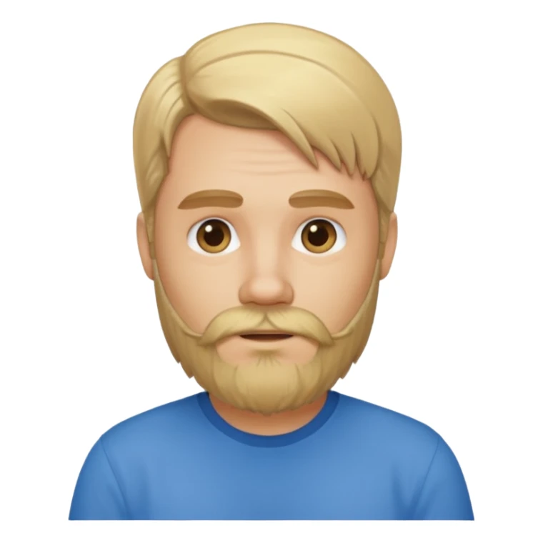 blonde long hair bearded man with shirt sticker