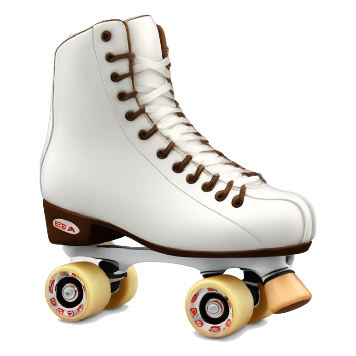 One White artistic rollerskate from edea flamenco with brown toestop sticker