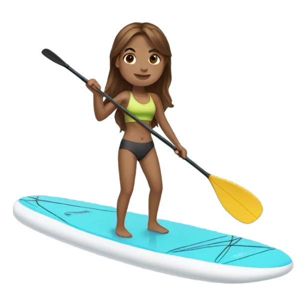 Girl with brown hair paddle boarding sticker