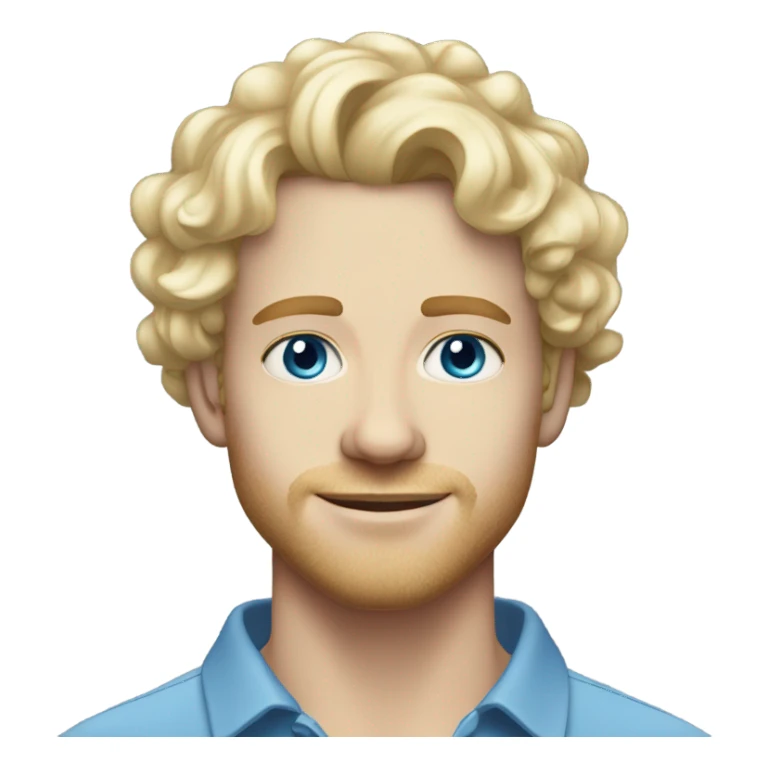 light curl blonde 30yo man blue eyed pale skin sticker