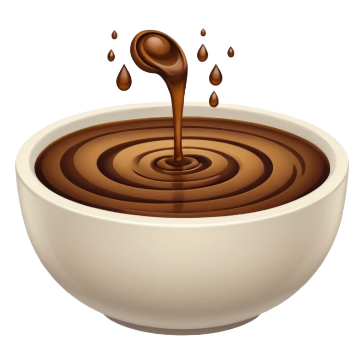 brown liquid in white bowl sticker