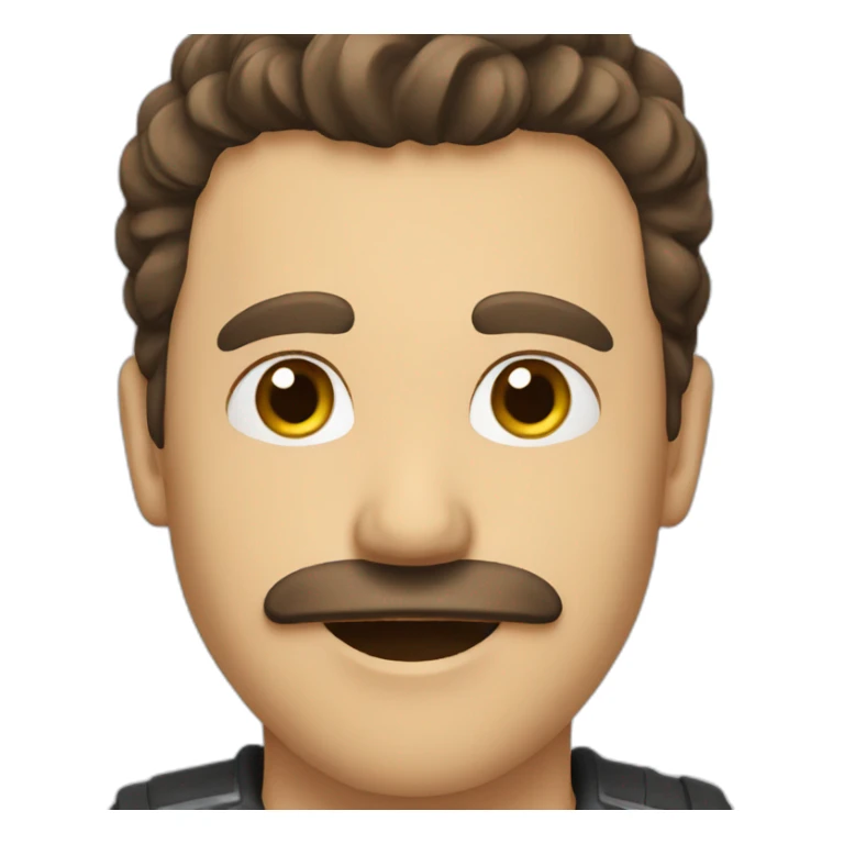 man with brown hair, a moustache whos is smiling sticker