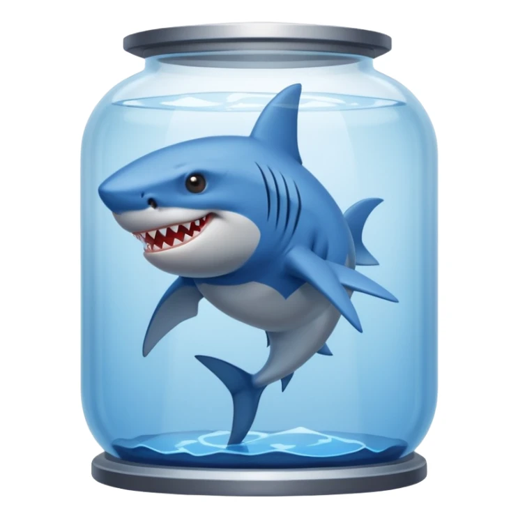 superhero shark in a tank sticker
