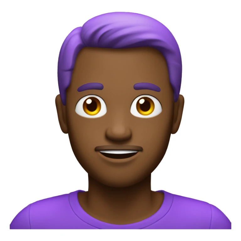 Violet, 3d, neon text of the word “Bruh”  sticker