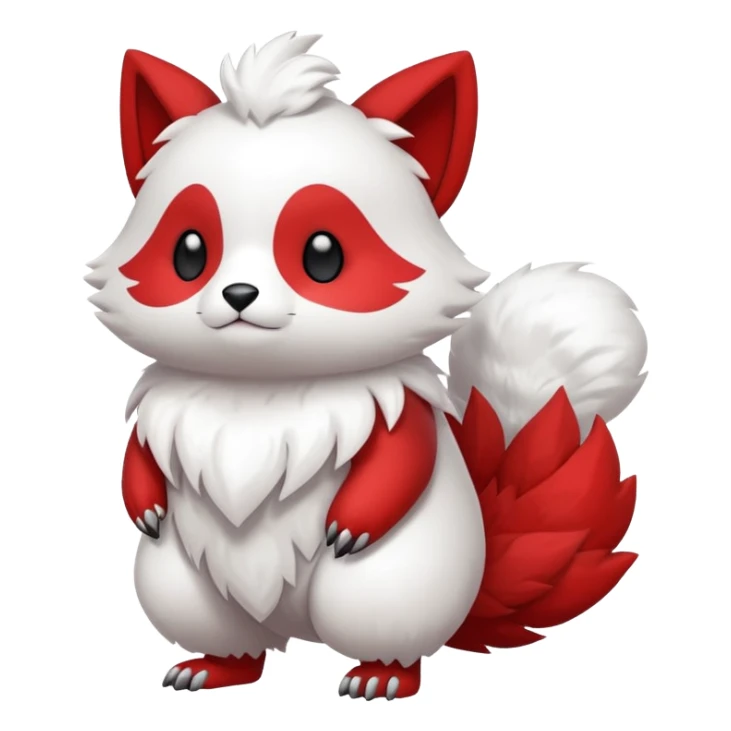 Cute cool white red animal hybrid Fakemon full body sticker
