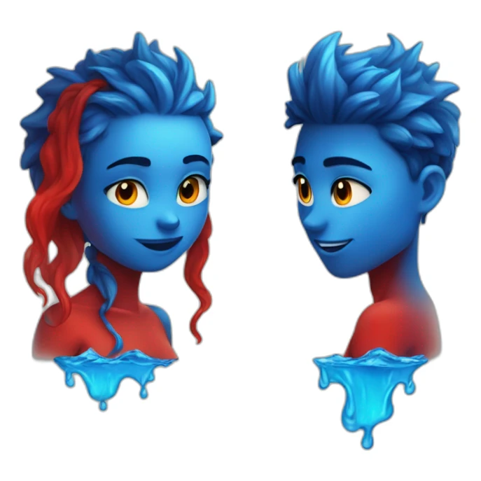 Hot blue fire boy and hot red water girl sticker
