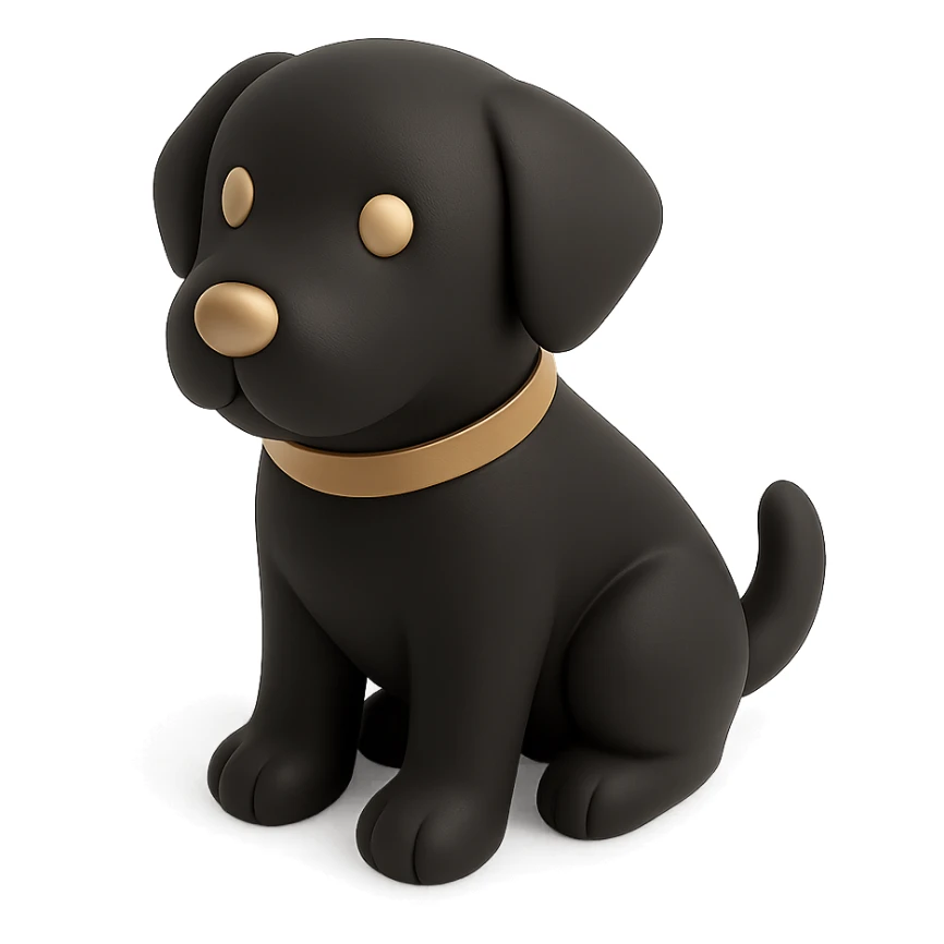 <systemPrompt>
  <style>
    <renderType>3D</renderType>
    <finish>Soft matte</finish>
    <colors>
      <primary>Black</primary>
      <secondary>Antique gold</secondary>
      <background>Pristine white</background>
    </colors>
    <composition>
      <angle>Isometric</angle>
      <shadows>Feathered</shadows>
      <lighting>Ambient glow</lighting>
    </composition>
    <tone>Minimalist</tone>
    <aesthetic>Simple and elegant</aesthetic>
  </style>
</systemPrompt>

{subject} = dog sticker