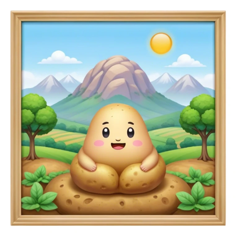 kawaii sanrio meditating potato landscape sticker