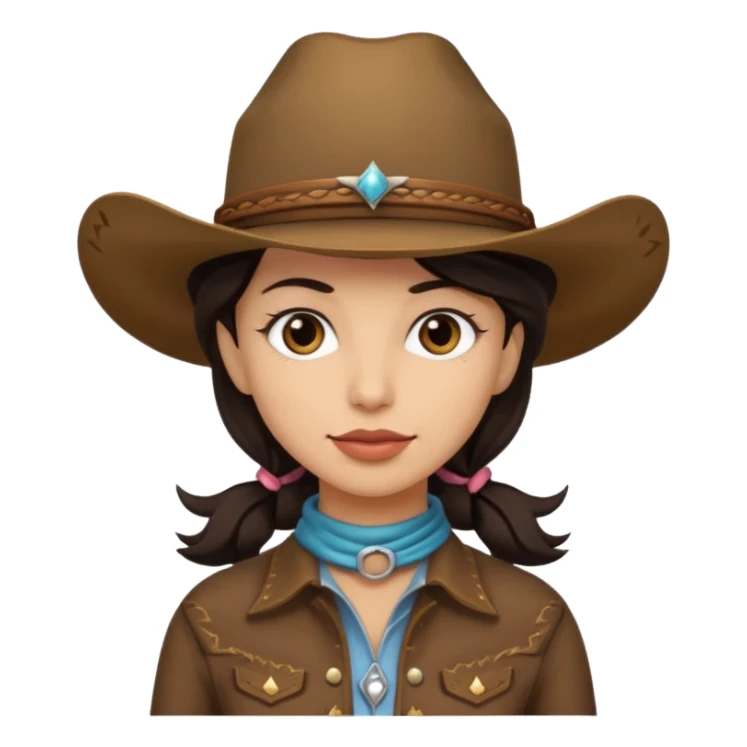 dark hair cowgirl sticker
