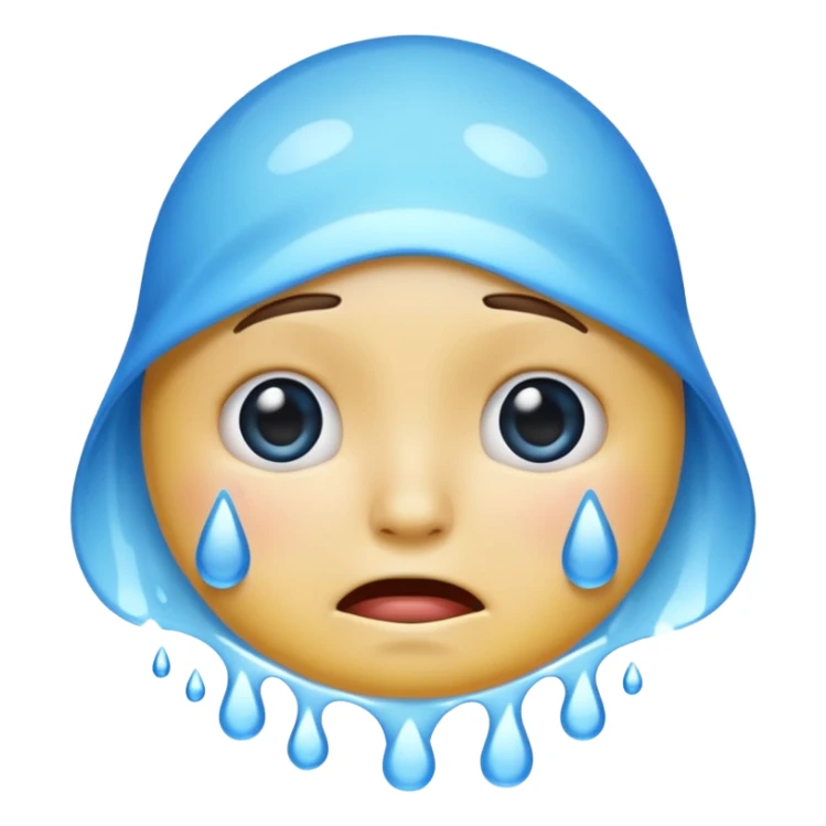 El emoji de llorar tragándose sus lágrimas  sticker