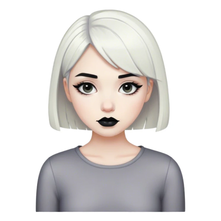Trad goth pale girl with short black hair  sticker