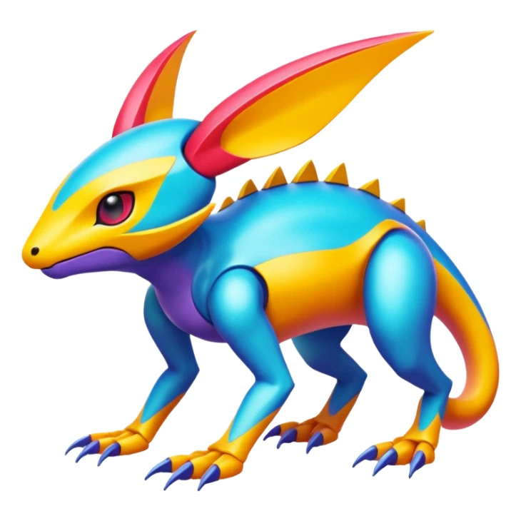  exotic tropical cyber-Protogen-Fakémon-Pokémon-Vernid-creature sticker