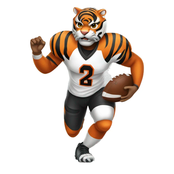 Bengal tiger playing football in Cincinnati sticker