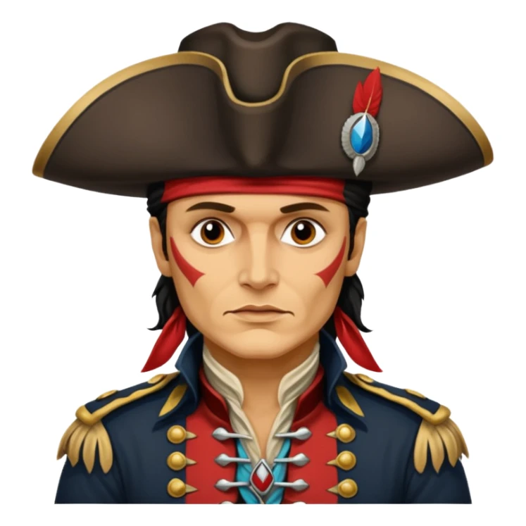 Adam Ant painted with Indian war colors is wearing like a highwaymen,   sticker