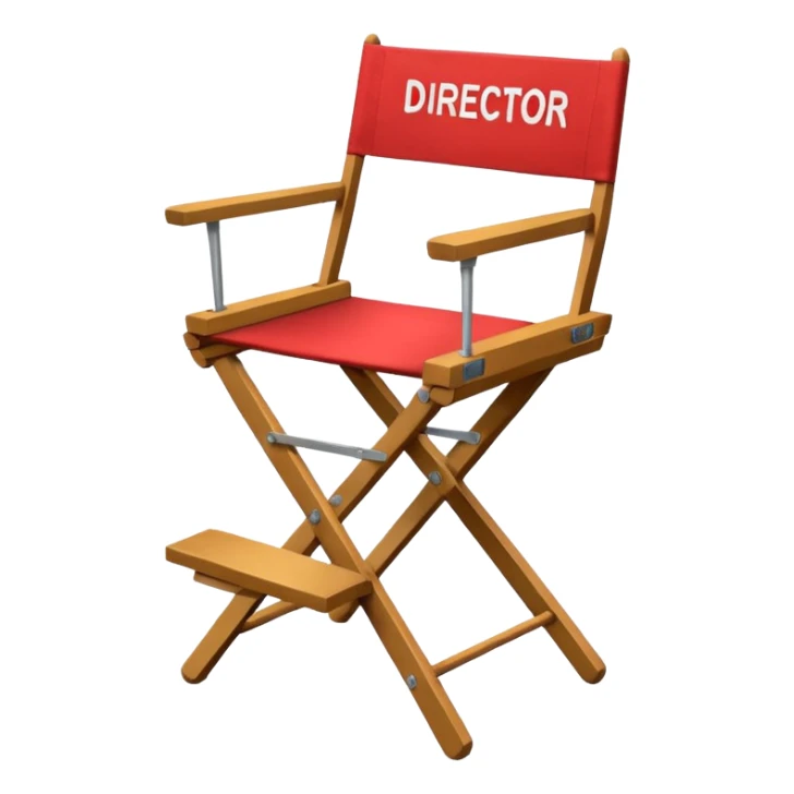 Director’s chair – foldable chair with “Director” text. sticker