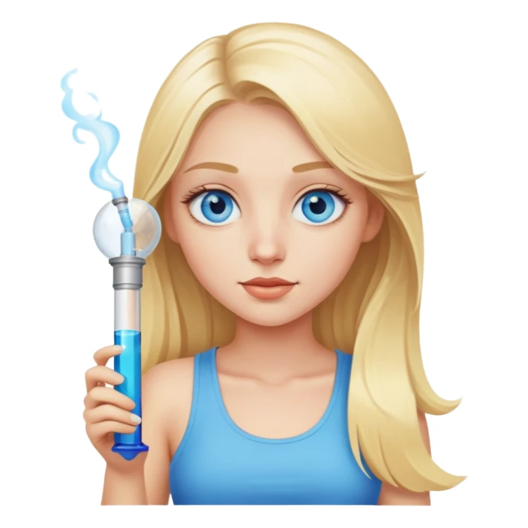 Blue eyed Blonde girl with a bong sticker