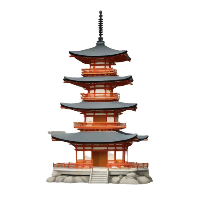 japanese pagoda with smaller top but larger bottom sticker