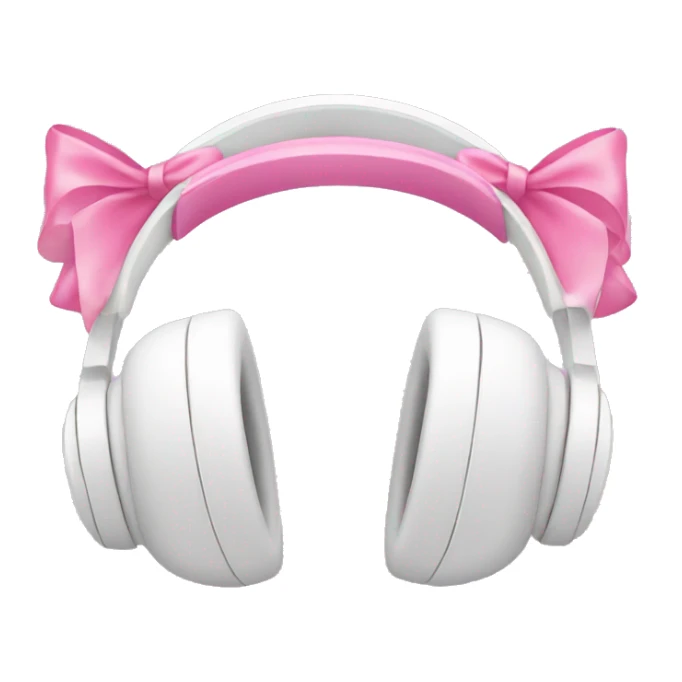 White headphones with pink bows  sticker