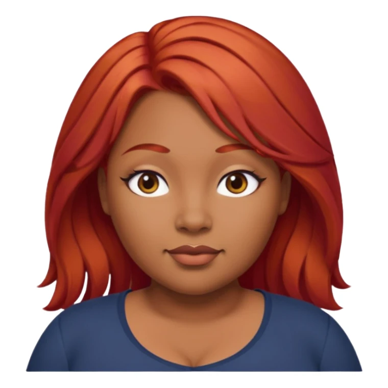 Plus size red hair brown face small eyes sticker