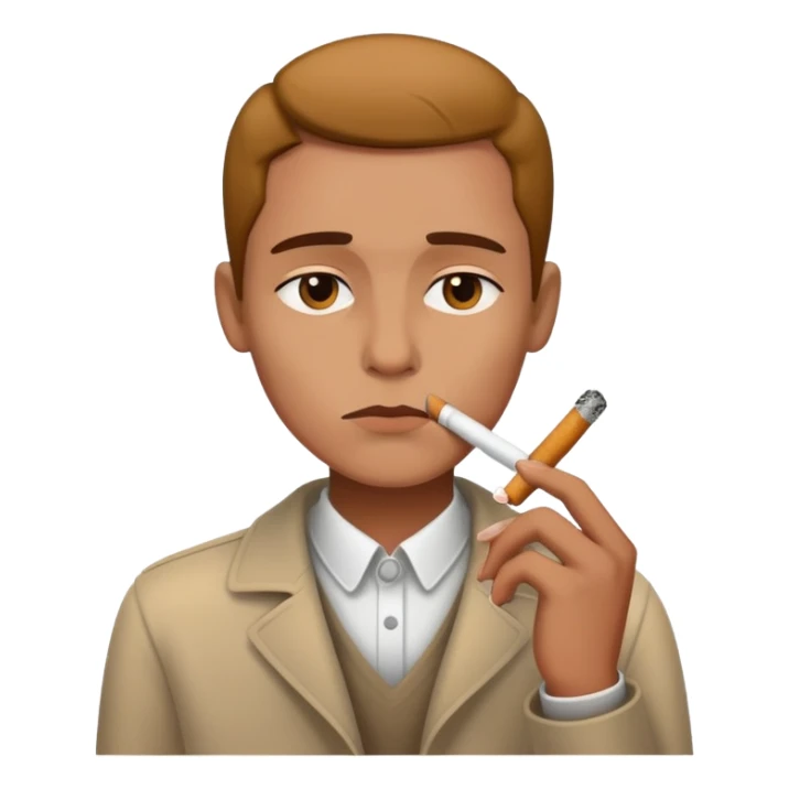 Don't care emoji, smoking a cigarette  sticker