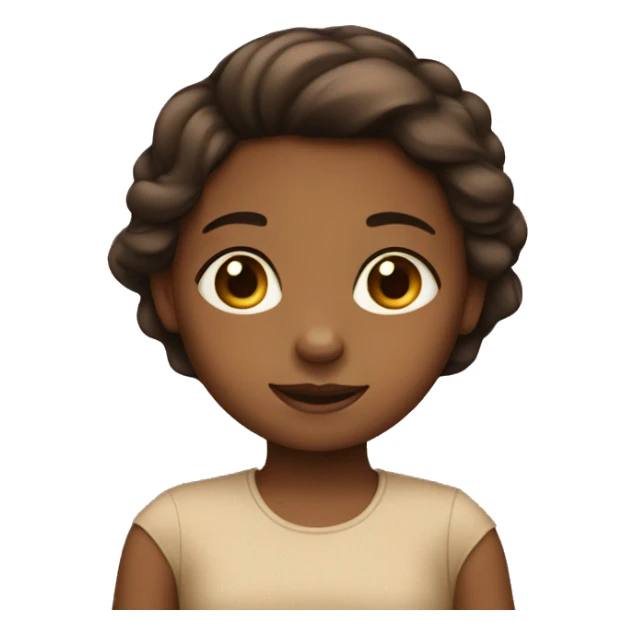 Brown little girl sticker