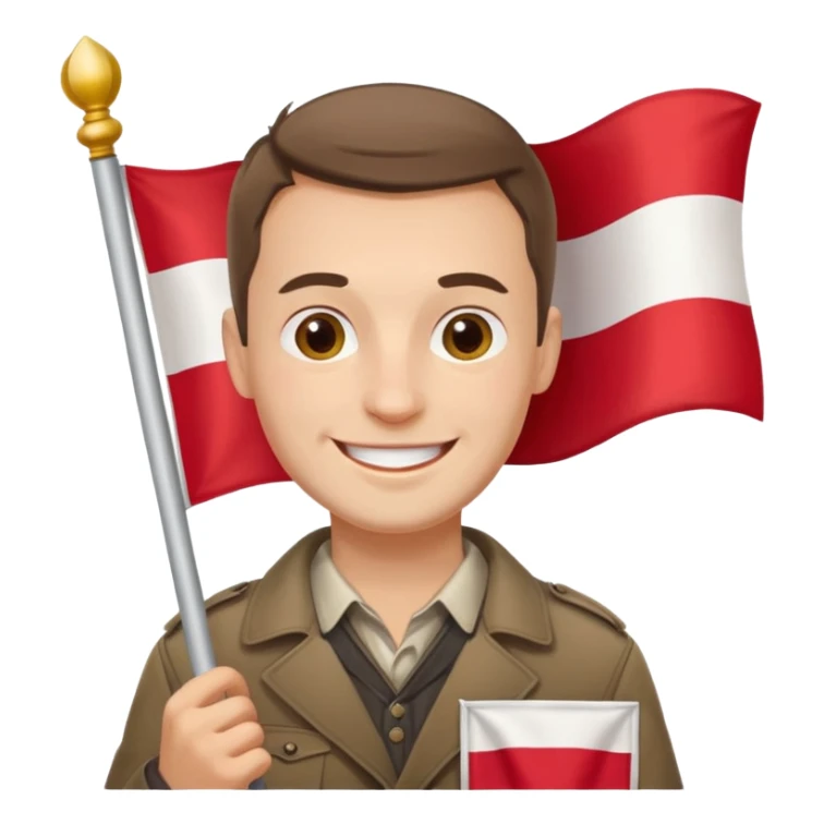 ultra realistic polish man with poland flag sticker