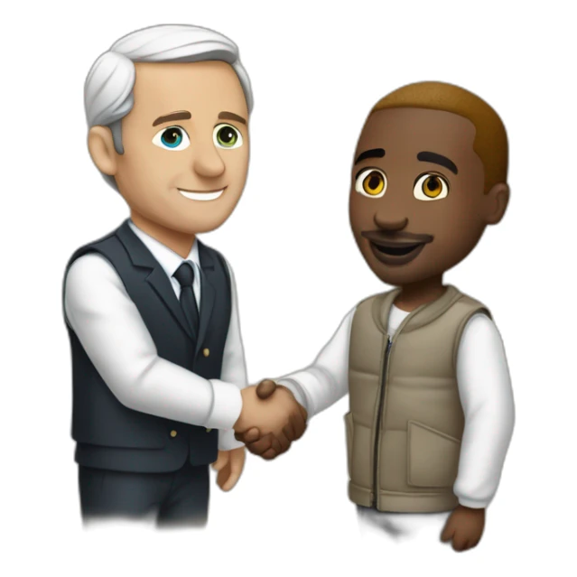 Enmanuel Macron shaking the hand of Tupac sticker