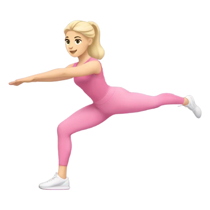 white girl blonde pink doing pilates  sticker