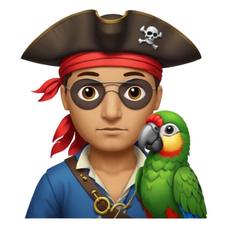 pirate and parrot sticker