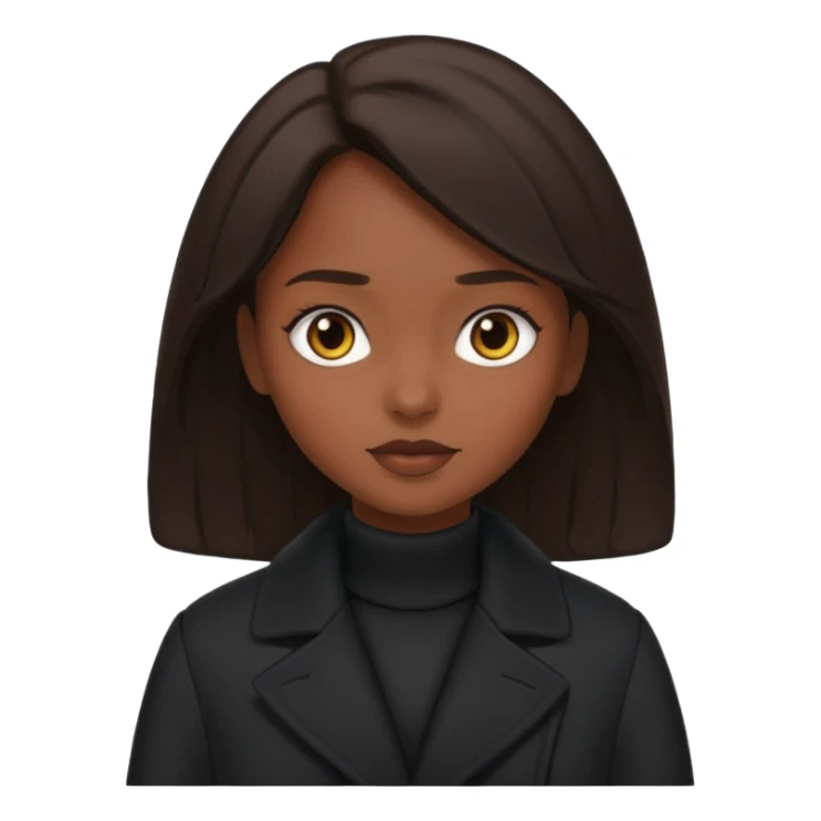 GAROTA MORENA COM PELE MORENA COM CABELO PRETO E CASASACO PRETA sticker