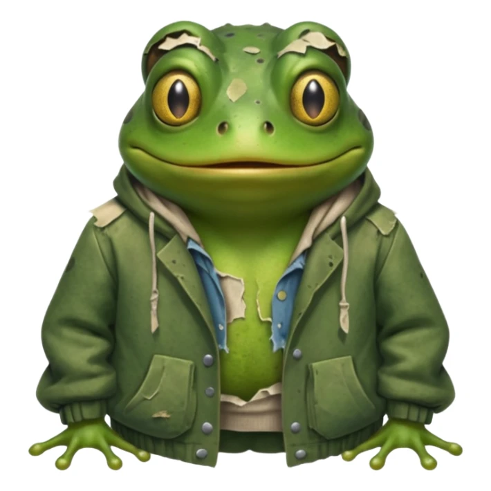 homeless forg with torn dirty clothes

 sticker