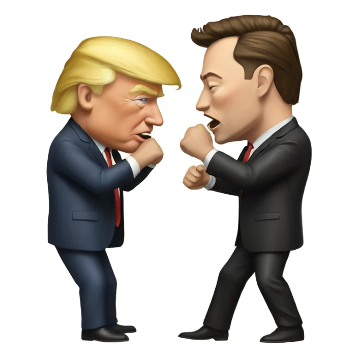 Elon musk fighting Donald Trump  sticker