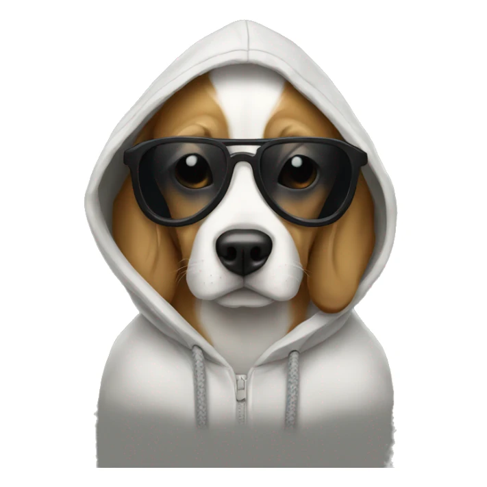  Dog wearing a hoodie and sunglasses  sticker
