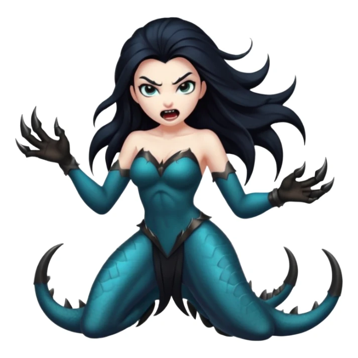 dark angry siren monster, full body sticker