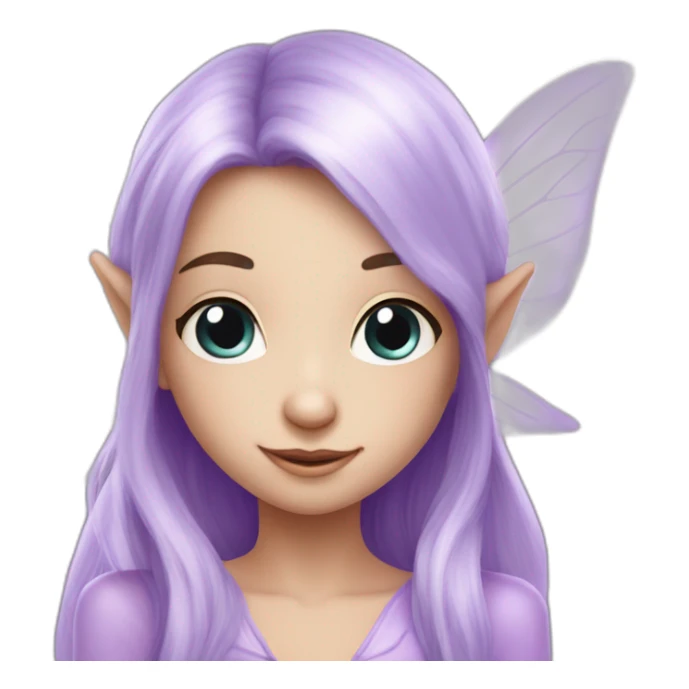 cute lilac elf fairy with long hair sticker
