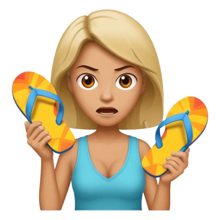 an angry mother with a flip-flop in her hand sticker