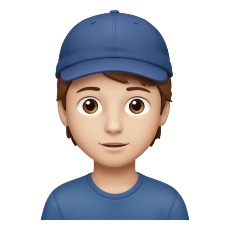 Un niño con gorra pelo castaño  sticker