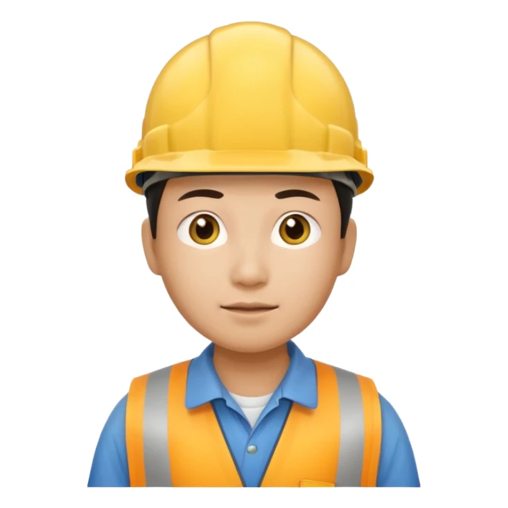 The narrow-eyed Chinese construction worker sticker