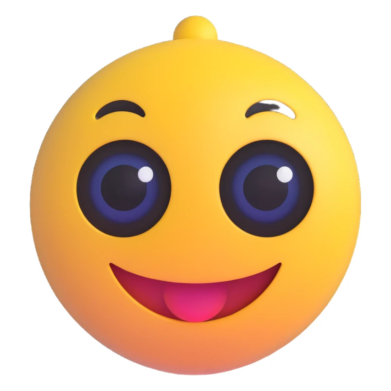 3D smiley emoji, round shape, lucky eye (nazar), lucky face sticker