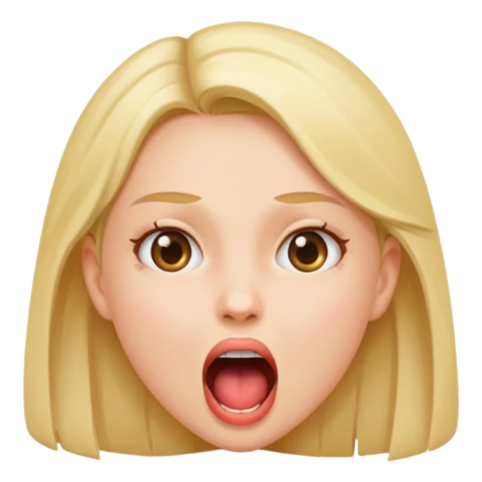 A girl opening her mouth super wide sticker