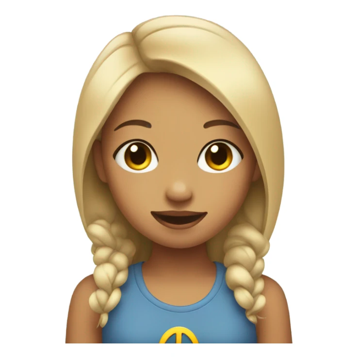 girl with peace sign on her face sticker