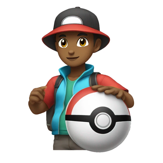 pokemon trainer with pokeball sticker