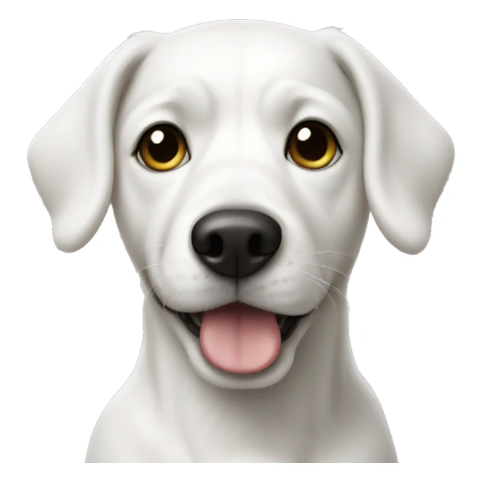 white dog with black spot on half of the face sticker